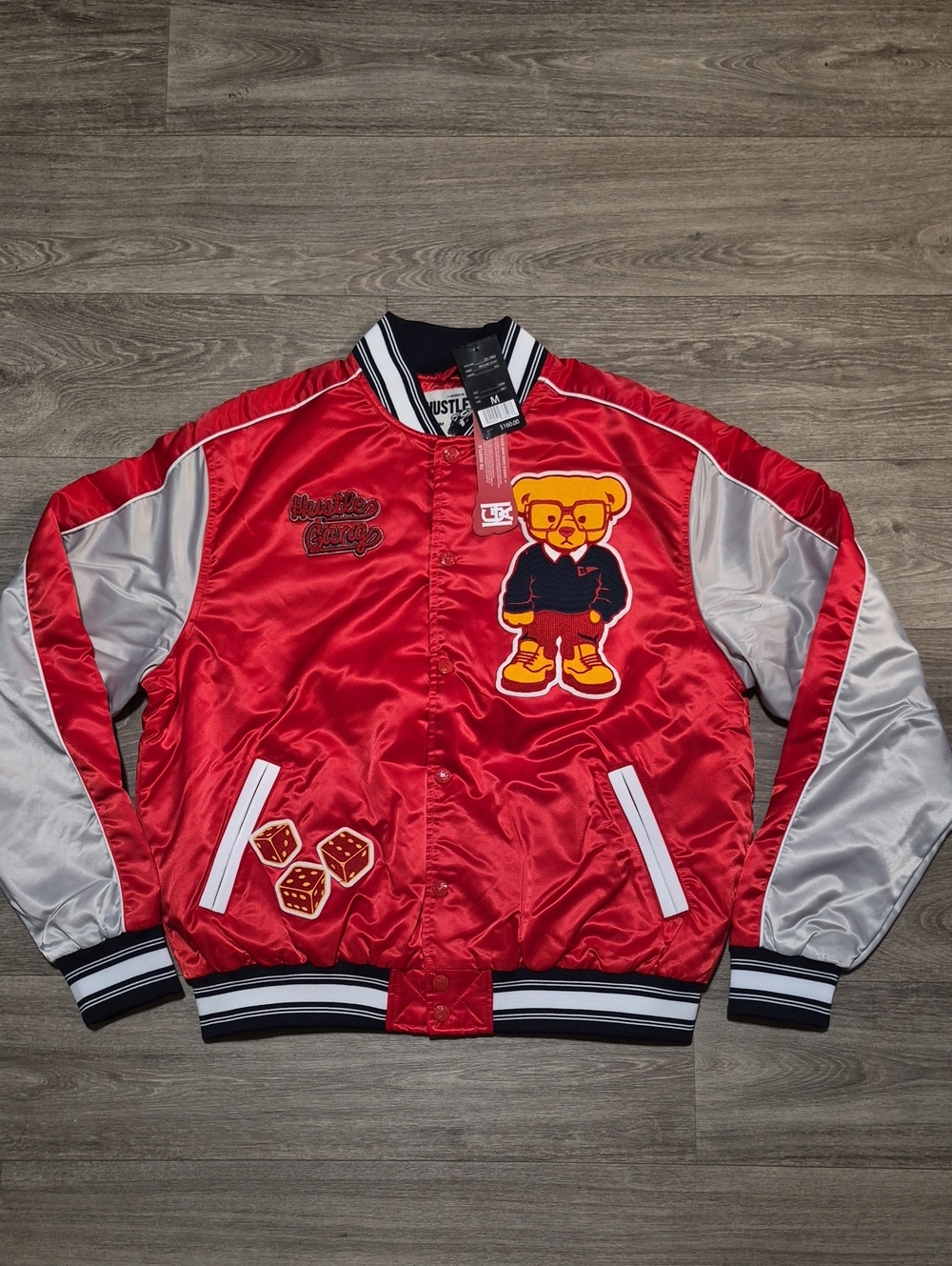 Hustle Gang Satin Bomber Jacket (M)